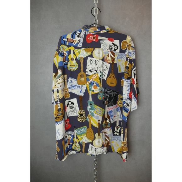 Reyn Spooner Hawaiian Ukulele Print‎ Aloha Shirt Mens XXL Vacation - Picture 2 of 9
